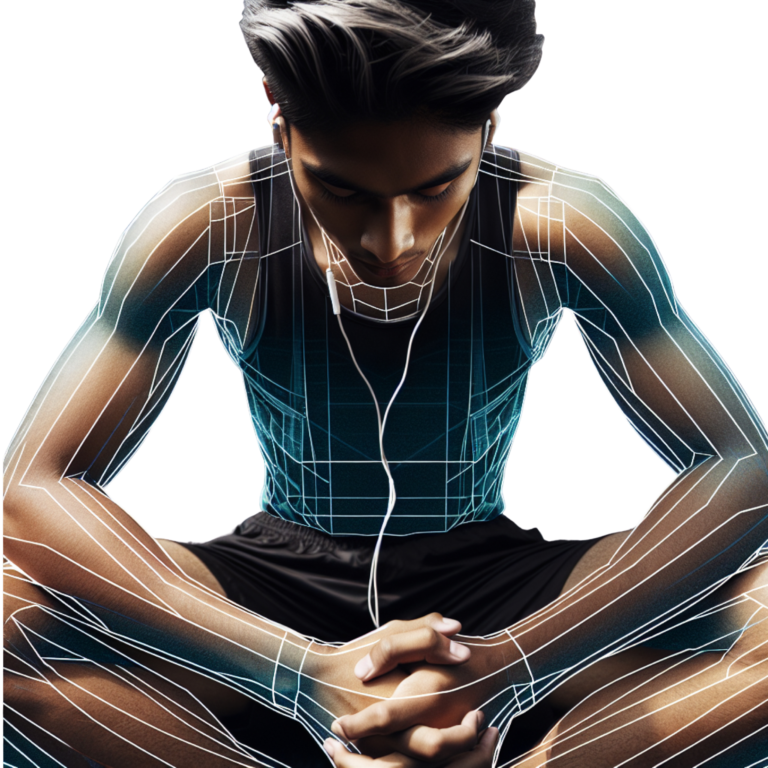 High Jump Psychology: A high jumper sitting calmly on a track