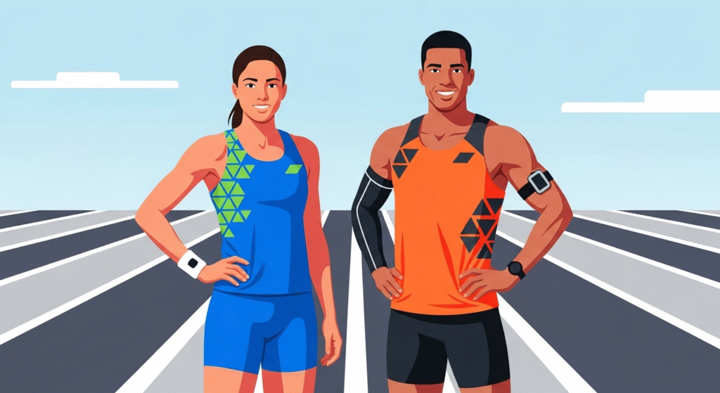 couple wearing gear for High Jump Competitions