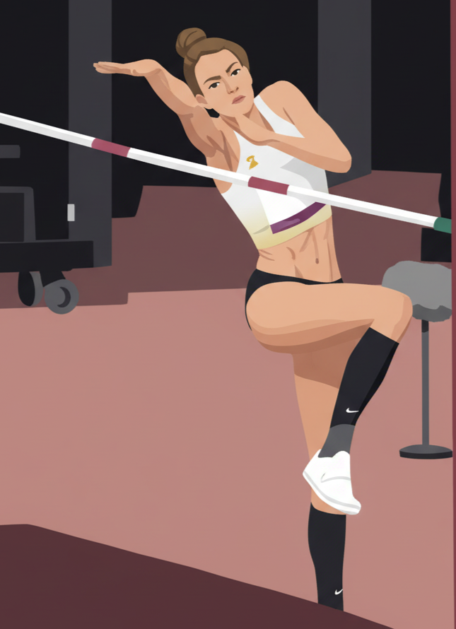 high jump flight techniques:Focus on explosive power from the plant foot to drive upward.