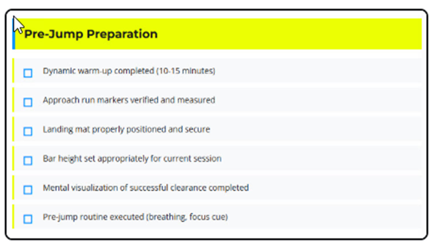 Bar Clearance Checklist preview — CoachOtto.Training
