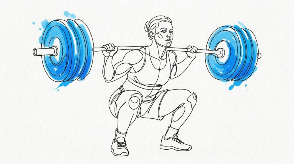 Strength Training for High Jumpers: Athlete performing barbell squat